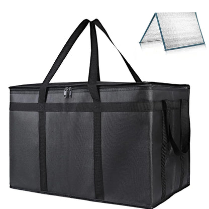 XXXL Large Capacity Insulated Pizza Delivery Bag Set with Removable Hard Bottom, 3-Layer Reusable Warming Carrier