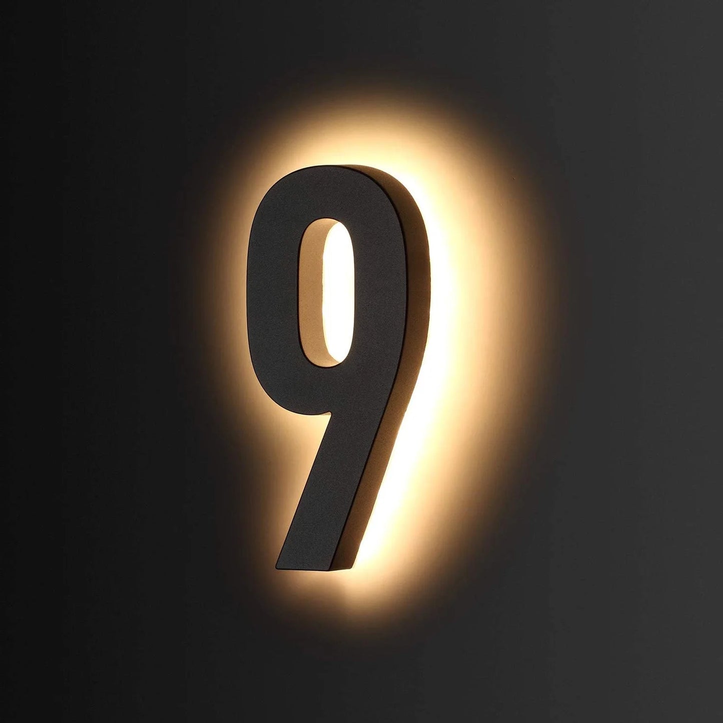 Illuminated Backlit LED House Numbers - Stainless Steel Floating Outdoor Address Sign with Durable Waterproof Finish