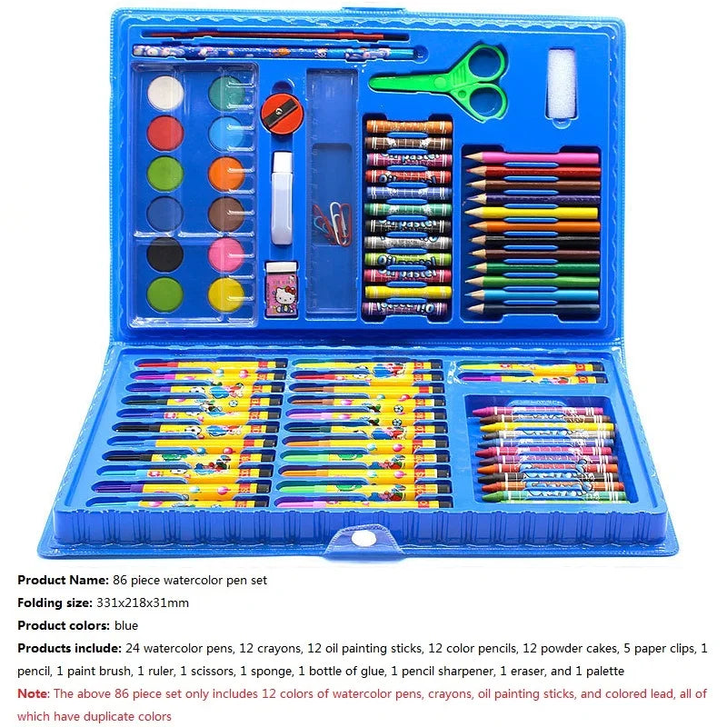 Children's Drawing Set – 208/150/86PCS Sketch & Doodle Art DIY Toolkit with Portable Case, Non-Toxic Gift for Kids