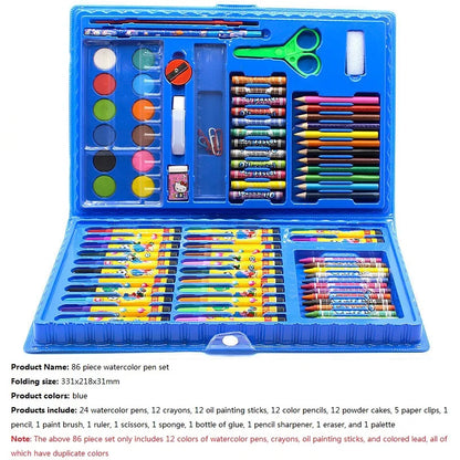 Children's Drawing Set – 208/150/86PCS Sketch & Doodle Art DIY Toolkit with Portable Case, Non-Toxic Gift for Kids