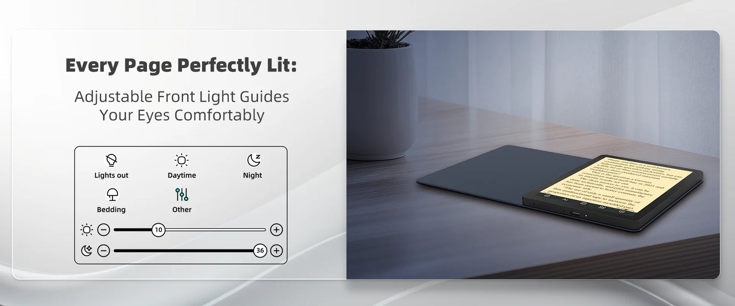 Bigme B6 6" E-Book Reader – E-Ink Display, 36-Level Front Light, Android 14, 4+64GB, Google Play