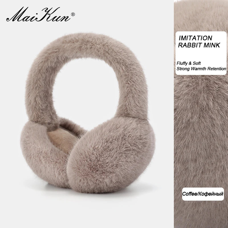 Maikun Thermal Earmuffs for Autumn & Winter - Thickened Cycling Ear Bags Imitation Rabbit Marten Ear Warmers