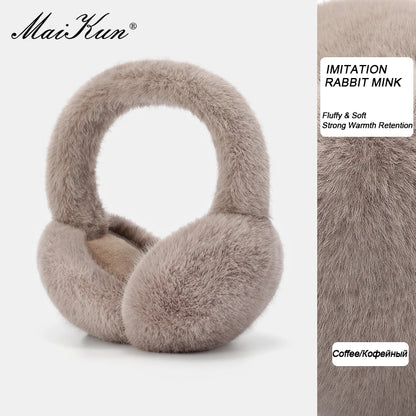 Maikun Thermal Earmuffs for Autumn & Winter - Thickened Cycling Ear Bags Imitation Rabbit Marten Ear Warmers
