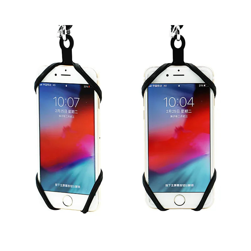 Universal Silicone Phone Lanyard — Sports Strap, Ring Holder, Neck Sling Rope & Mobile Phone Chain