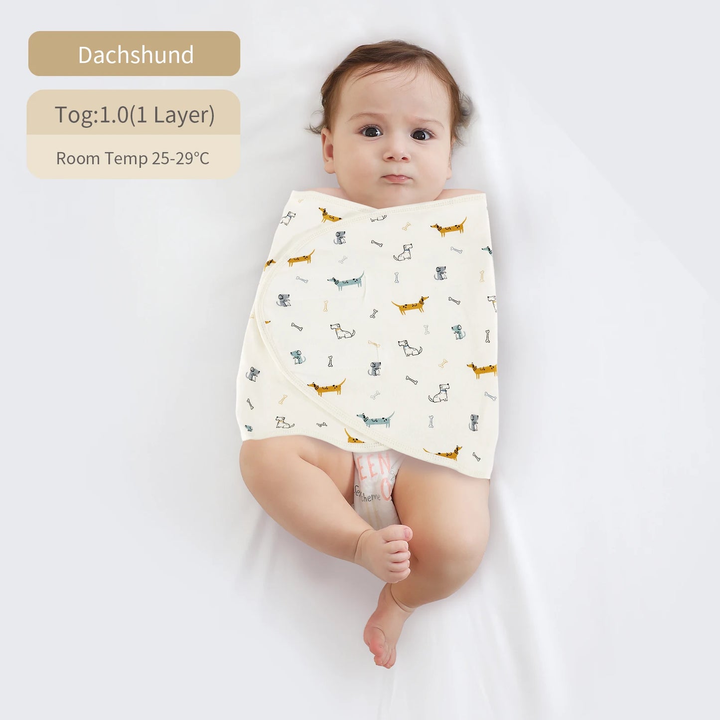 Bilayer Baby Swaddle Wrap Blanket - Soft Thin Cotton Newborn Anti-Startle Sleep & Changing Cover