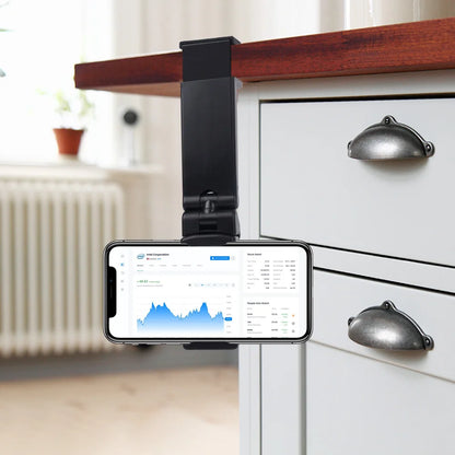 Portable Airplane Phone Holder Clip | Foldable Travel Stand for iPhone, Samsung, Google, Mi | Seat & Desk Mount Support