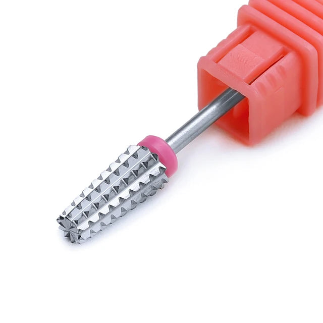 Purple 5-in-1 Tapered Carbide Nail Drill Bits - Milling Cutter for Manicure, Gel & Acrylic Removal, Nail Accessories Tool