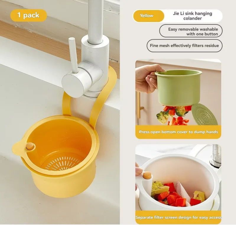 Creative Kitchen Sink Strainer Basket – Detachable, Openable Bottom Garbage Filter for Quick Drain