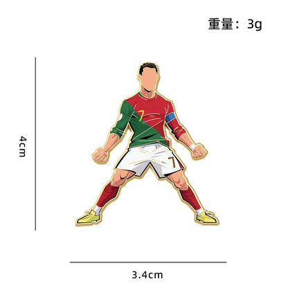 Football Enamel Pin Set - 1-4 Piece Soccer Star Athlete Lapel Badges for Backpacks & Fans