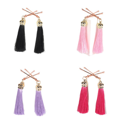 Metal Nipple Clamps with Tassels - 4-Color Rose Gold Bondage Jewelry Set for Adults