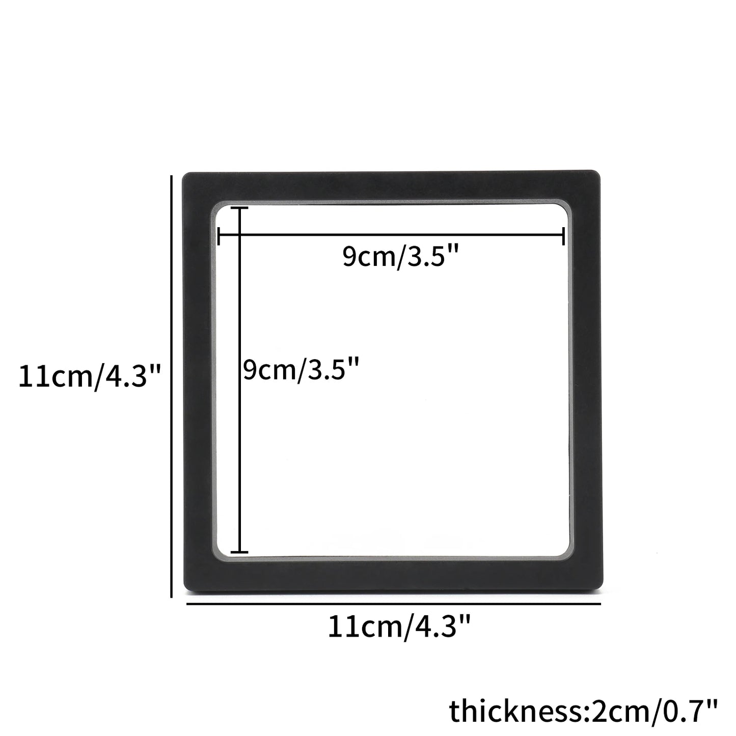 Black 3D Floating Display Case Frame – Free-Stand Suspension Membrane Jewelry Storage Box for Rings, Earrings & Necklaces