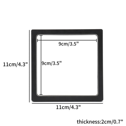 Black 3D Floating Display Case Frame – Free-Stand Suspension Membrane Jewelry Storage Box for Rings, Earrings & Necklaces