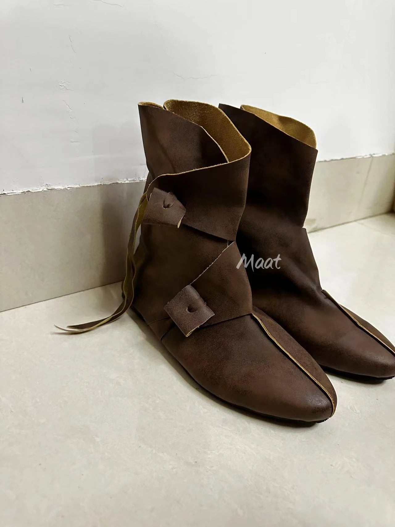 Men’s Medieval Cosplay Boots – PU Leather Ankle Shoes, Victorian Renaissance Style