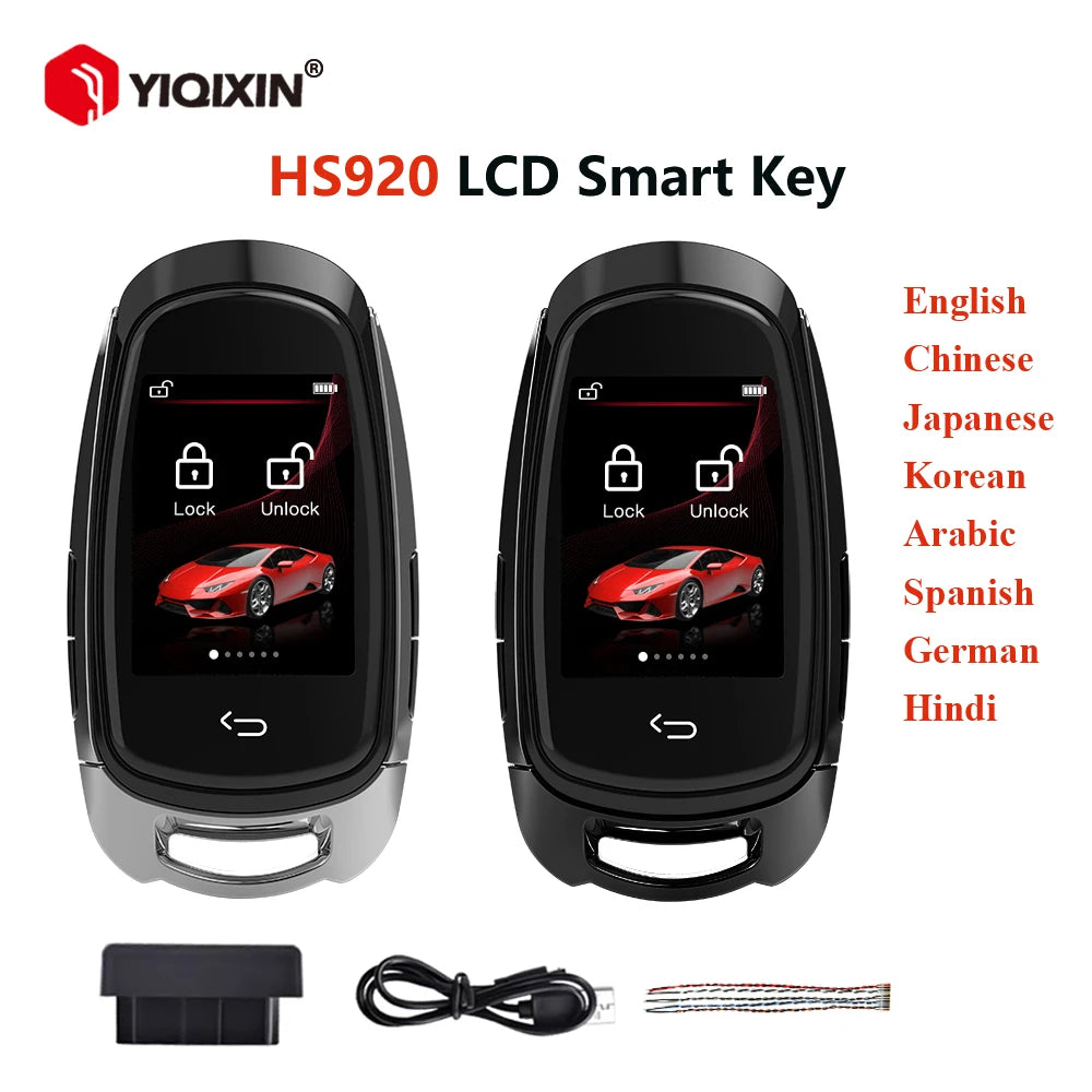 HS920 Universal Remote Key – LCD Smart Key for BMW, Benz, Audi, Kia, Hyundai, Nissan, Toyota, Honda, VW Keyless Entry System, Korean & English