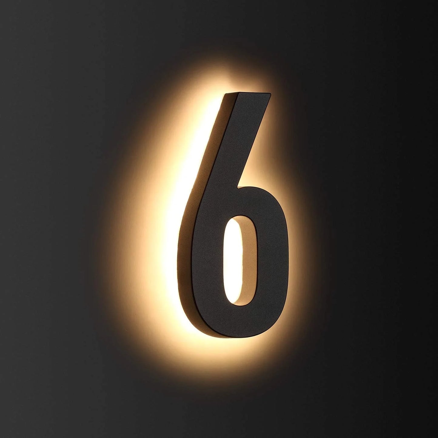 Illuminated Backlit LED House Numbers - Stainless Steel Floating Outdoor Address Sign with Durable Waterproof Finish