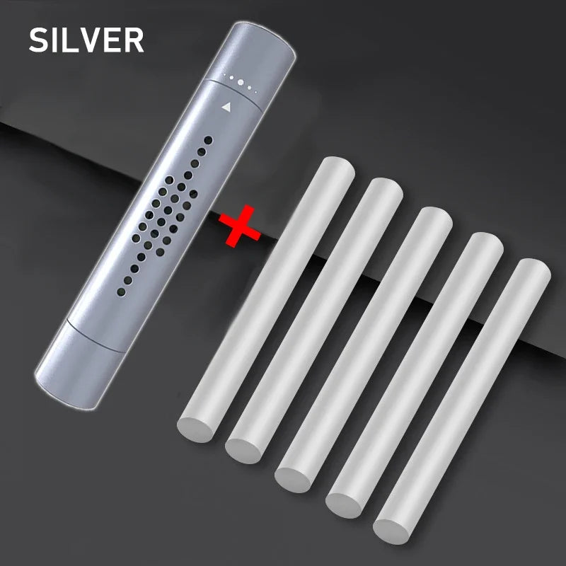 Car Air Vent Freshener – Metal Perfume Diffuser Clip with 5 Aroma Fragrance Sticks for Auto Interior