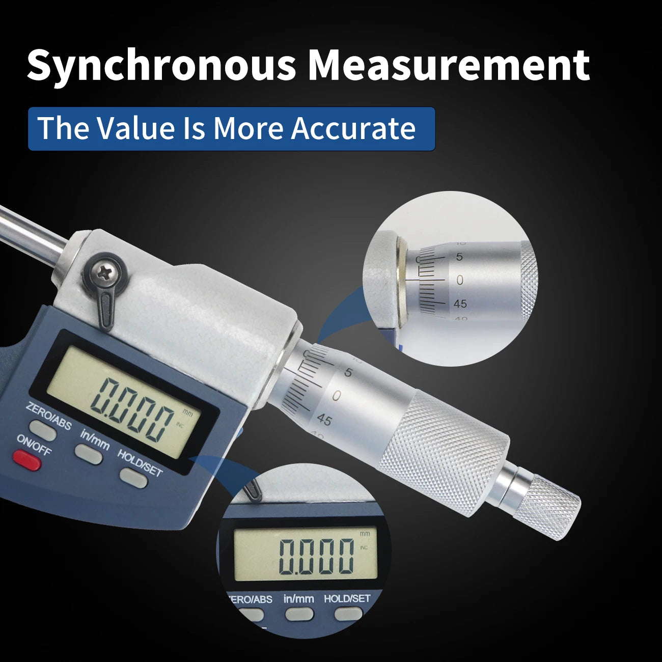 SHAHE 0.001mm Electronic Outside Micrometer — 0-25mm Digital Caliper Gauge for Precision Measurement