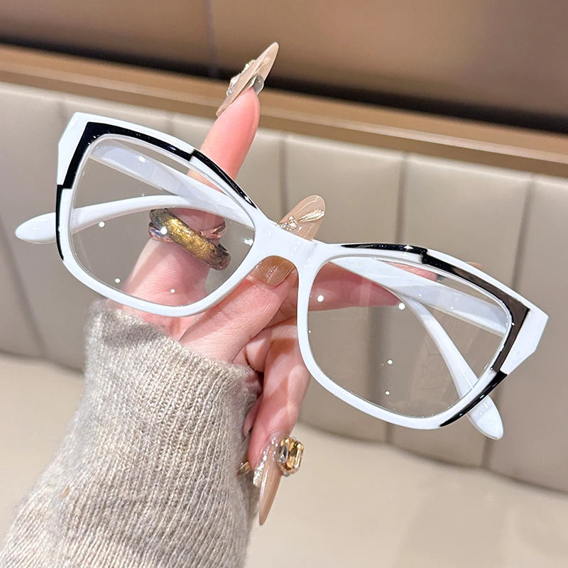 Women's Blue Light Blocking Cat Eye Reading Glasses – Fashion Color Block Readers 1.0–4.0 Strength