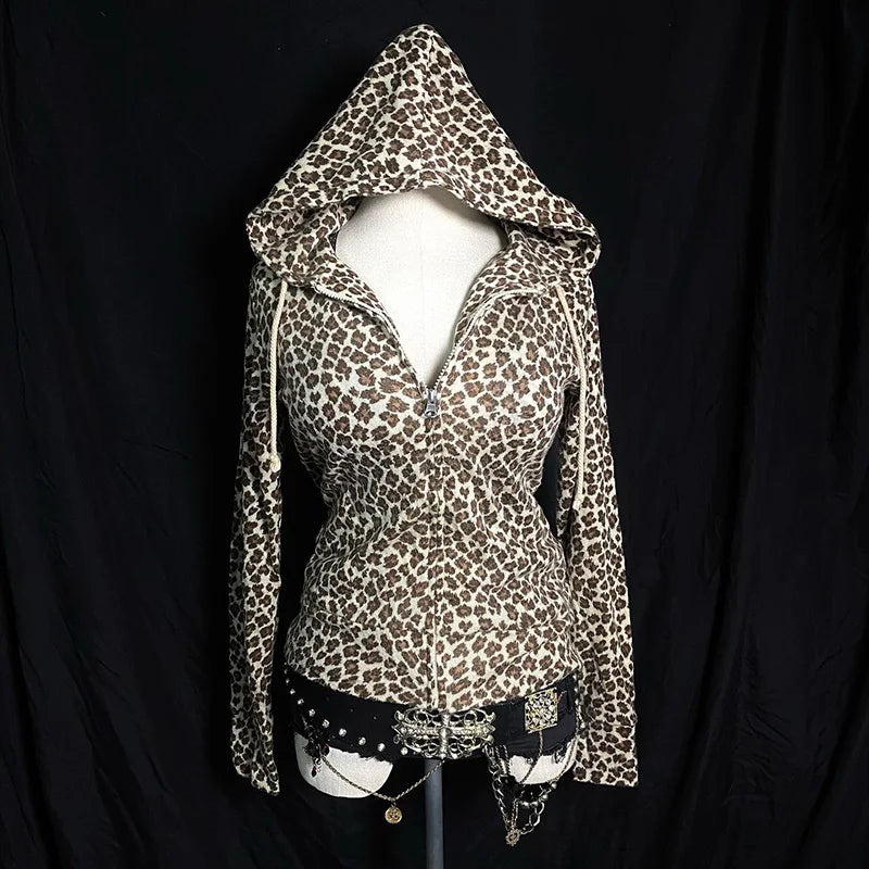 Y2K Zip-Up Hoodie with Faux Fur Collar – Harajuku Rock Goth Retro Punk Loose Jacket for Hip Hop Streetwear