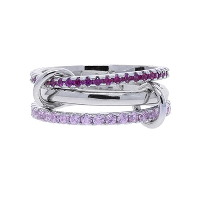 2026 Spinelli Stacking Rings - Iced Out 5A CZ Micro Pave Multi-Piece Engagement Finger Jewelry Set for Women