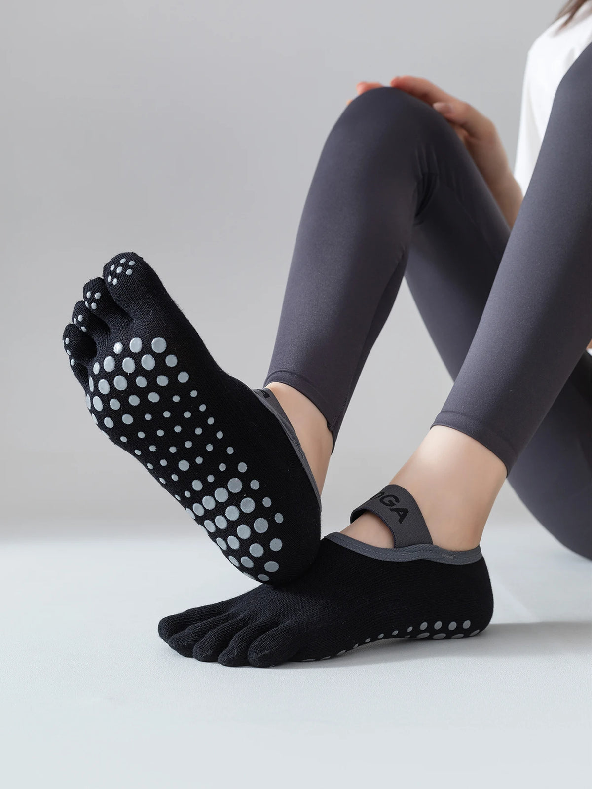 Women’s Five-Toe Grip Socks - Non-Slip Yoga, Pilates & Fitness Socks