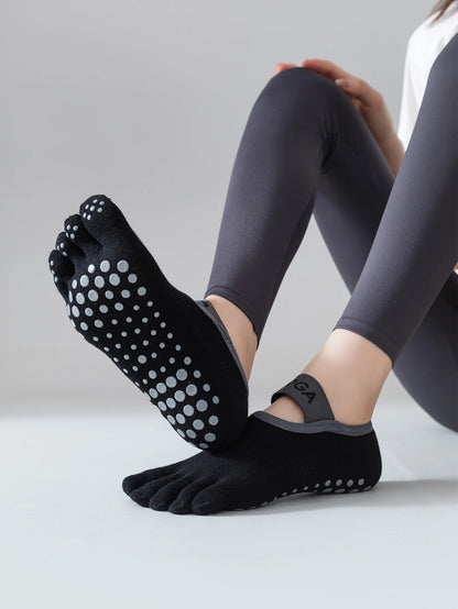 Women’s Five-Toe Grip Socks - Non-Slip Yoga, Pilates & Fitness Socks