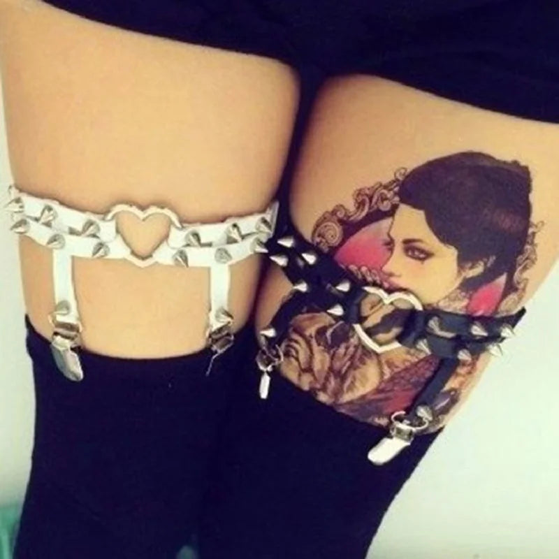 Sexy Leather Thigh Garter Belt – PU Punk Elastic Harness Leg Strap for Women & Girls
