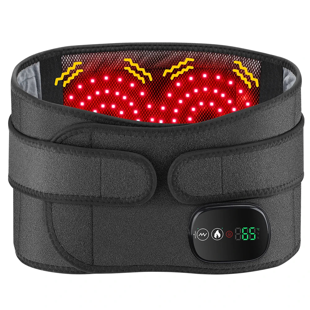 Cordless Heated Waist Belt Massager – Lumbar Support with Vibration Massage for Lower Back Pain Relief