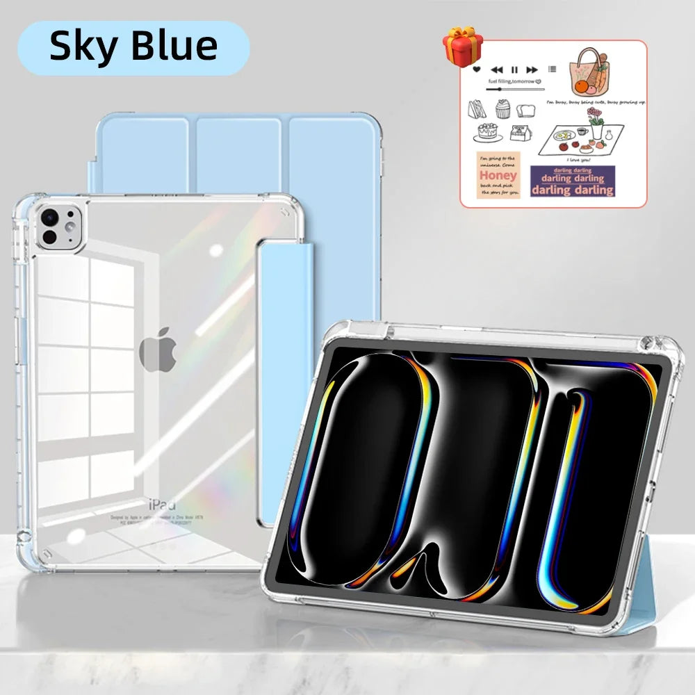 2025 Transparent iPad Case — Shockproof Cover for iPad Pro, Air, Mini & 5th–11th Gen (11–12.9")
