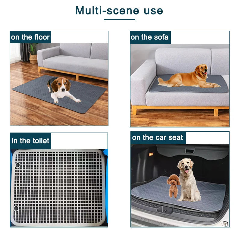Reusable Dog Pee Pad Blanket - Absorbent Washable Puppy Training Pad - Multipurpose Pet Bed Urine Mat for Car Seat Cover and More - Essential Pet Supplies