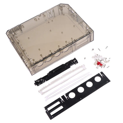 Wii Console Full Housing Shell with Buttons - Transparent Replacement Case Cover in 4 Colors