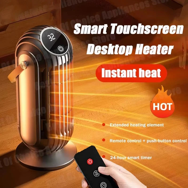 2000W PTC Ceramic Desktop Space Heater - Intelligent Fast Heating with 4 Heat Settings for Home, Office, and Bedroom