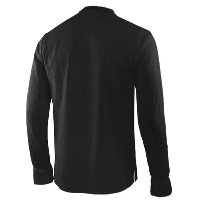 Men’s Renaissance Pirate Shirt – Medieval Viking Linen Long-Sleeve Top, Halloween Costume