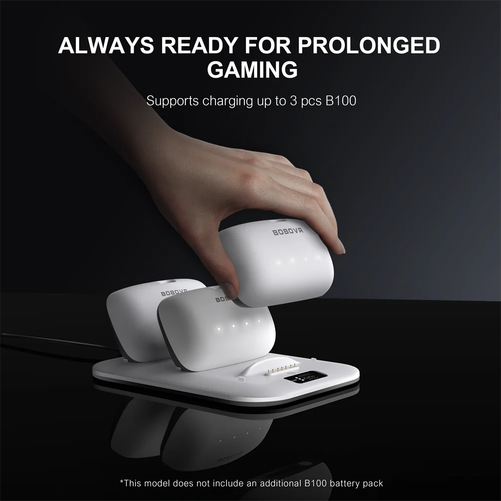BOBOVR BD3 Super Charging Dock – 30W Fast Charge with Digital Display for B100 Batteries, Compatible with S3 PRO