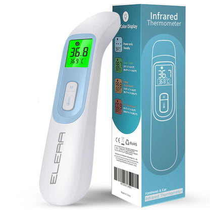 ELERA Digital Ear & Forehead Thermometer – Non-Contact Infrared Fever Monitor for Babies & Adults, LCD Display
