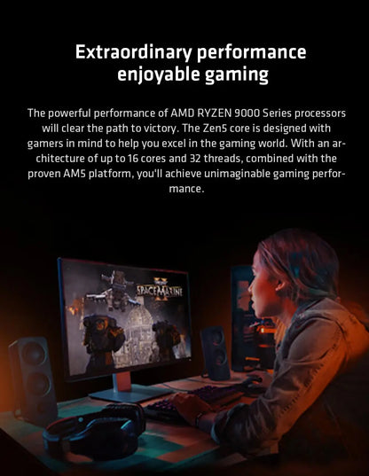 AMD Ryzen 7 9700X Processor - 8-Core, 16-Thread, 5.5GHz, 40MB Game Cache, 4NM, 65W TDP, Socket AM5, Zen 5 Gaming CPU (No Fan)