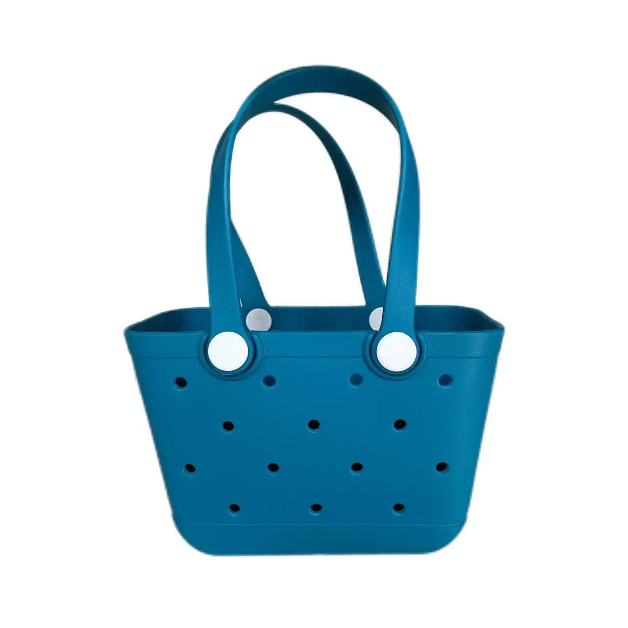 EVA Medium Oval Beach Bag – Waterproof Large Capacity Hollow Design Handbag, Fashion Sports Style Portable Open Mouth Tote