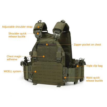 Outdoor Training Vest – Multi-Functional Waterproof MOLLE Expansion Quick-Release Wear-Resistant Tactical Vest