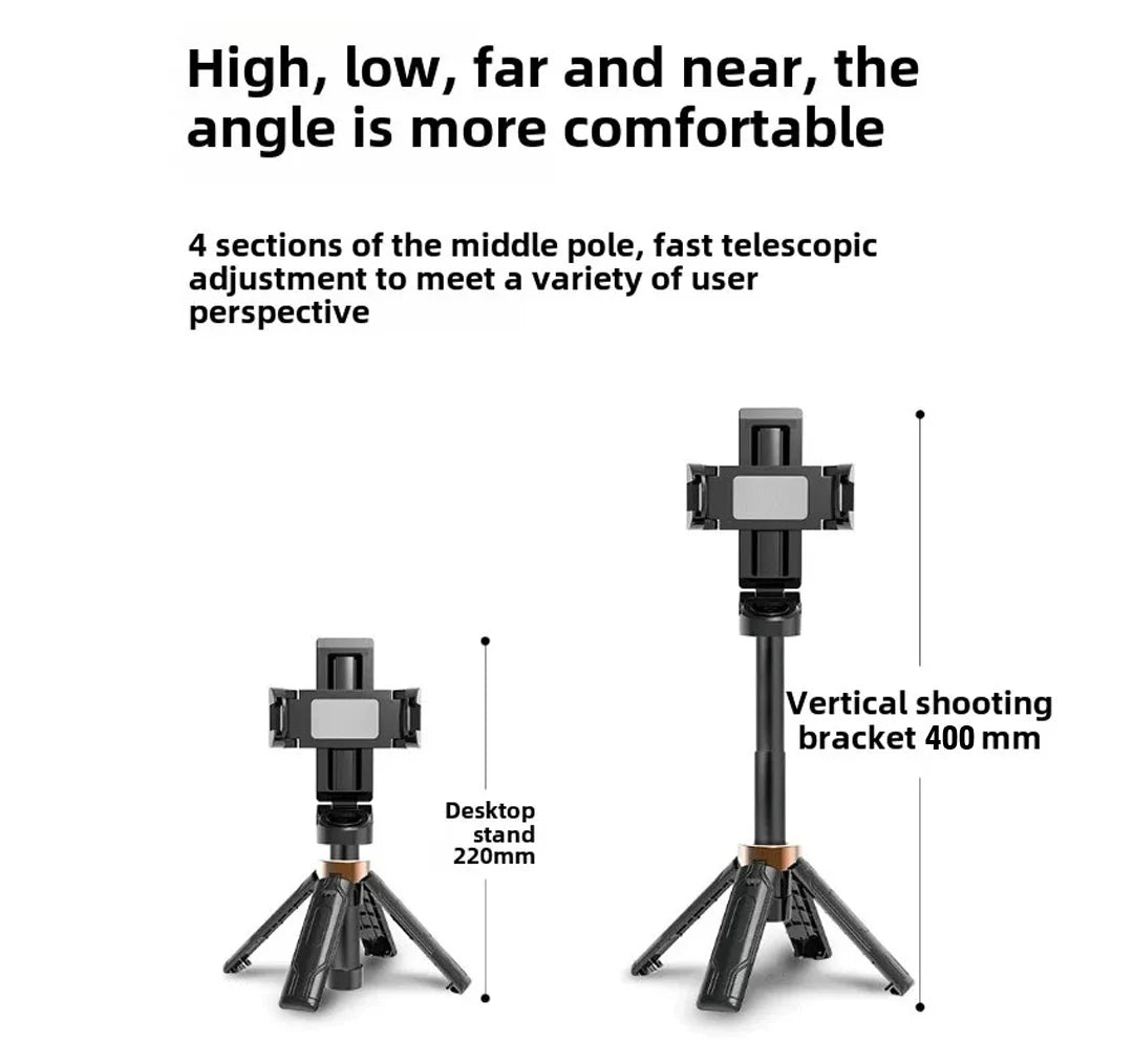 Super Mini Selfie Stick – Portable Phone Holder with Bluetooth Remote for Live Broadcast & Shooting