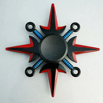 Creative Tri-Spinner Fidget Toy – Zinc Alloy Ninja Shuriken Sharingan Hand Spinner Stress Reliever for Kids