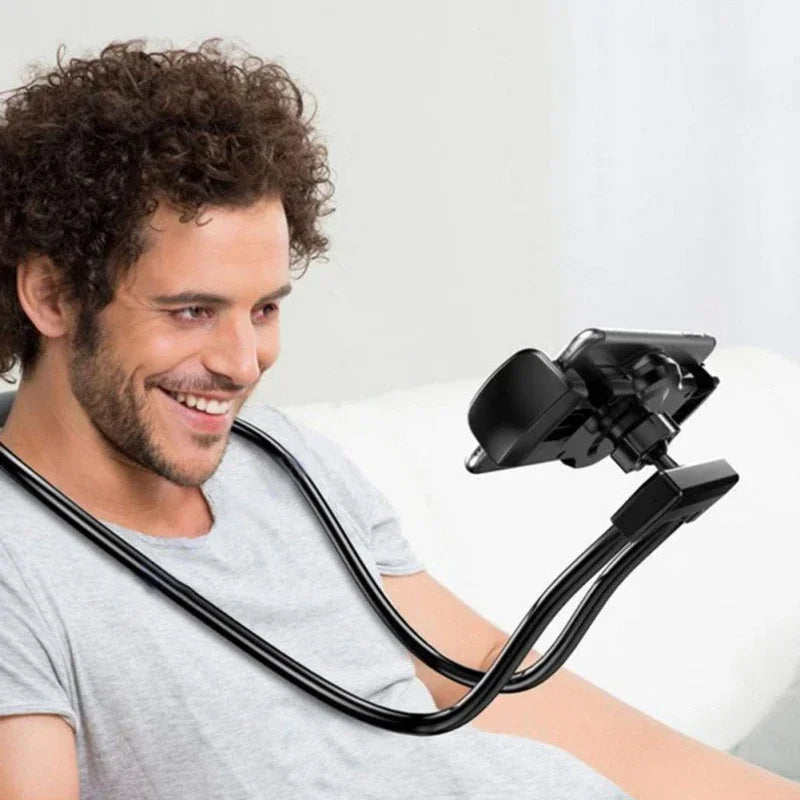 360° Flexible Neck Phone Holder - Hands-Free Hanging Stand for iPhone, Samsung & Xiaomi