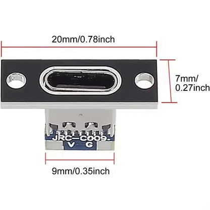 USB Type-C Charging Port Connector - 2Pin 4Pin Female Jack with Fixing Plate for Device Repair (1-20PCS)