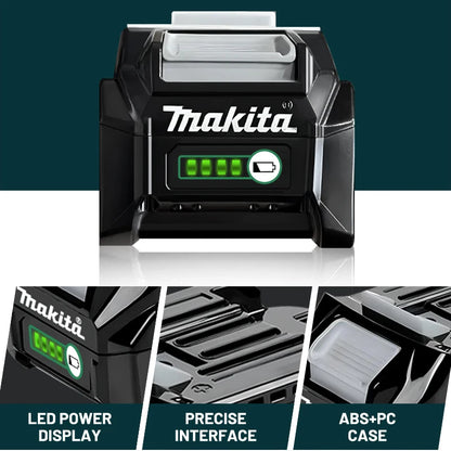 Makita XGT 40V Lithium Ion 5.0Ah Rechargeable Replacement Battery – Compatible with BL4020, BL4025, BL4050, BL4080