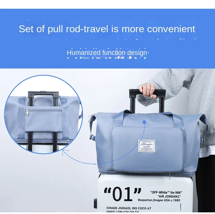 Large Capacity Travel Bag — Expandable, Waterproof, Foldable Luggage Organizer