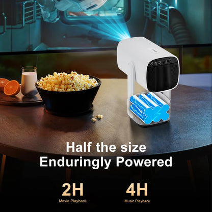 Salange K2 4K Smart Projector - Android 11, Built-in Battery, Bluetooth Speaker, WiFi, Auto Focus & Keystone, Outdoor Movie Ready