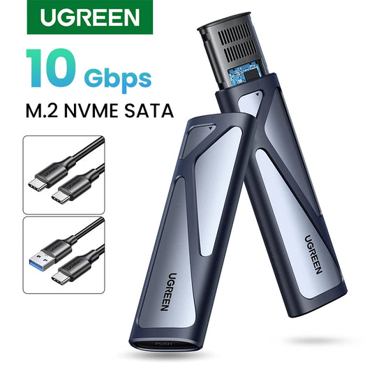 UGREEN M2 SSD Case – NVMe SATA Dual Protocol M.2 to USB Type C 3.1 Adapter, SSD Disk Box for PCIe NGFF & SATA SSD