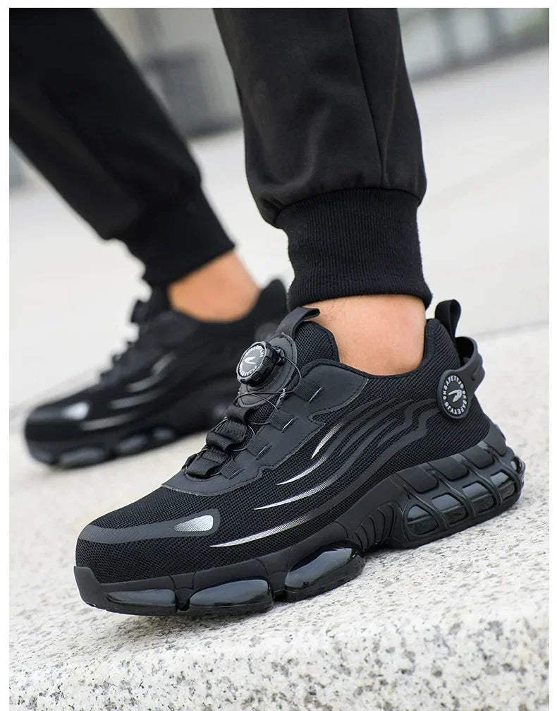 Rotating Button Safety Shoes for Men – Anti-Smash, Anti-Puncture Work & Security Protective Boots, Fashion Sport Design