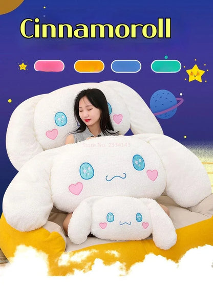 70 / 90 / 110 / 130cm cm Aoger Cinnamoroll Plush Doll – Kawaii Cartoon Stuffed Toy, Car Headrest Pillow & Back Cushion, Birthday Gift