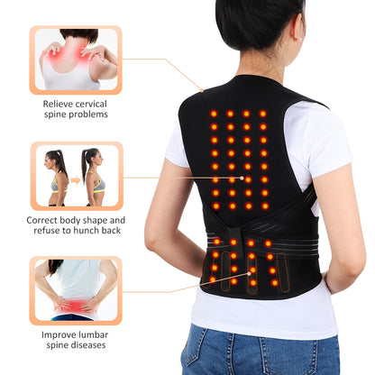 Tourmaline Magnetic Heated Vest — Self-Heating Thermal Clothing, Lumbar Waist Brace, Posture Corrector & Pain Relief Corset