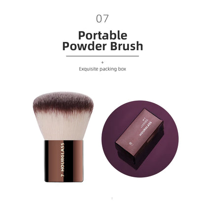 Hourglass Retractable Makeup Brush Set – Professional Eyeshadow, Foundation, Concealer, Powder, Bronzer, Blusher & Eyeliner Brushes